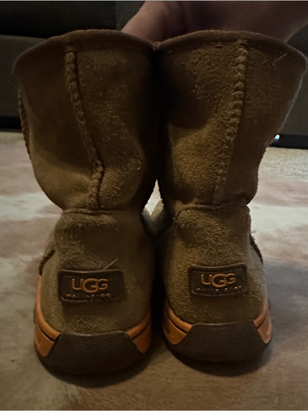 UGG Short Suede Boot in Chestnut Brown